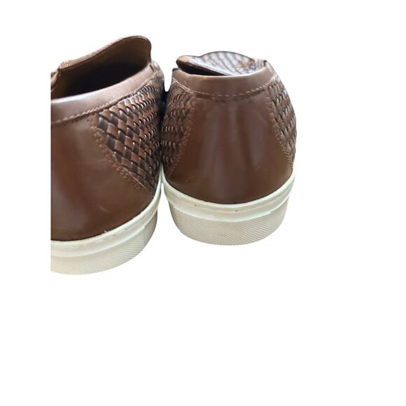 NWT Massimo Dutti Men's Brown Braided Leather Slip On Sneakers Size 11 - Picture 8 of 8